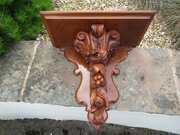 Victorian Walnut  Carved Wall Display Bracket 