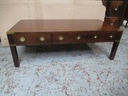 Campaign Style Mahogany Coffee Table 