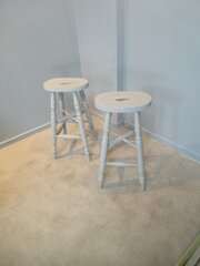 Pair Of Vintage Painted High Stools