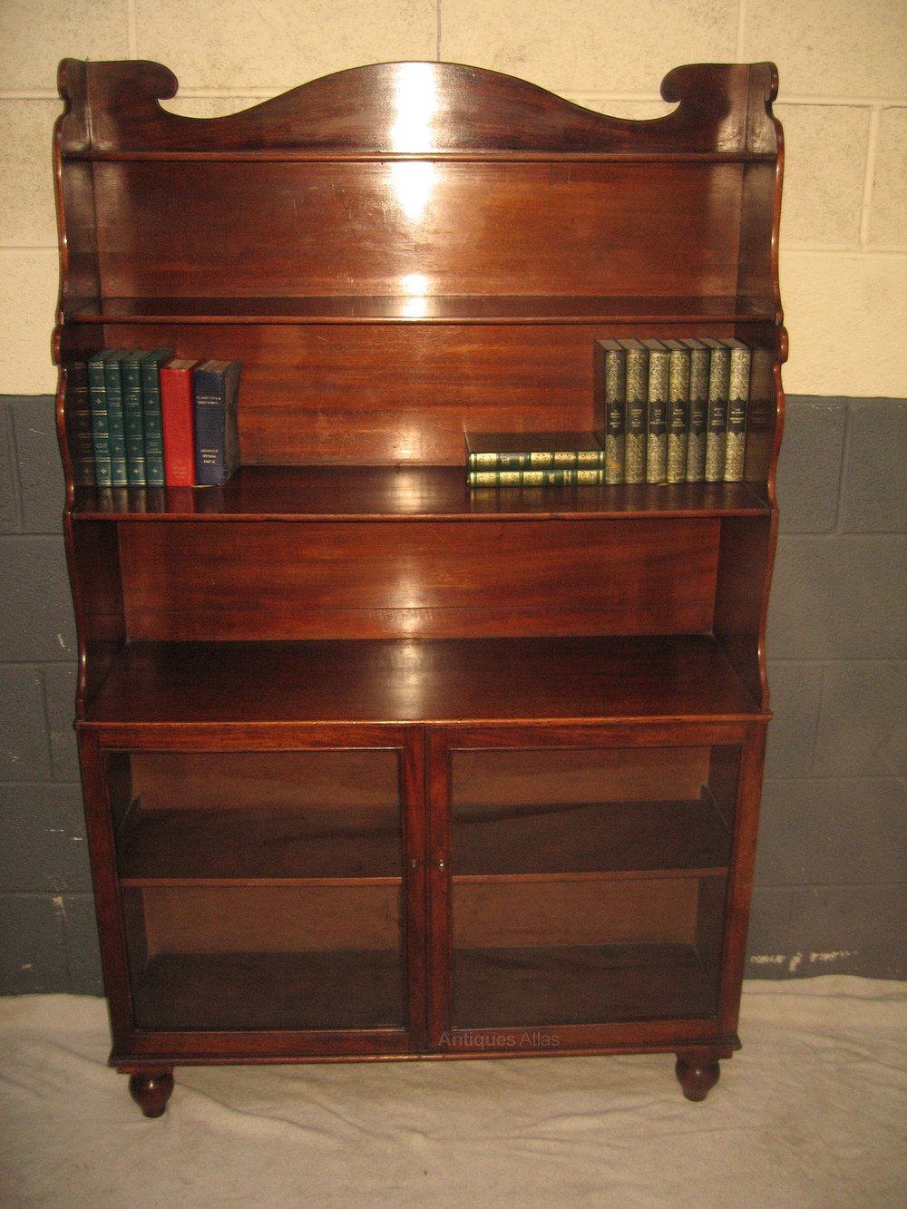 Victorian Mahogany Waterfall Bookcase Antiques Atlas