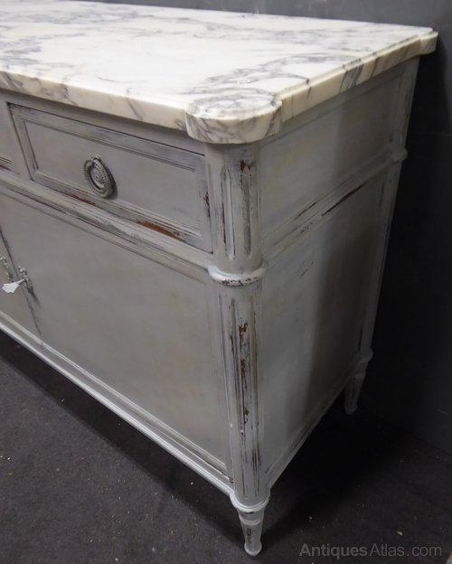 Antique French Painted Buffet Cupboard With Marble Antiques Atlas