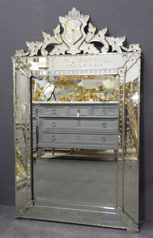 Antiques Atlas Antique Crested Venetian Mirror Antique Crested Venetian Mirror