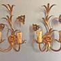 Pair of French gilt metal wall lights