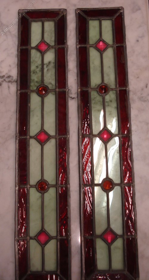 Antiques Atlas Pair Of Stained Glass Panels