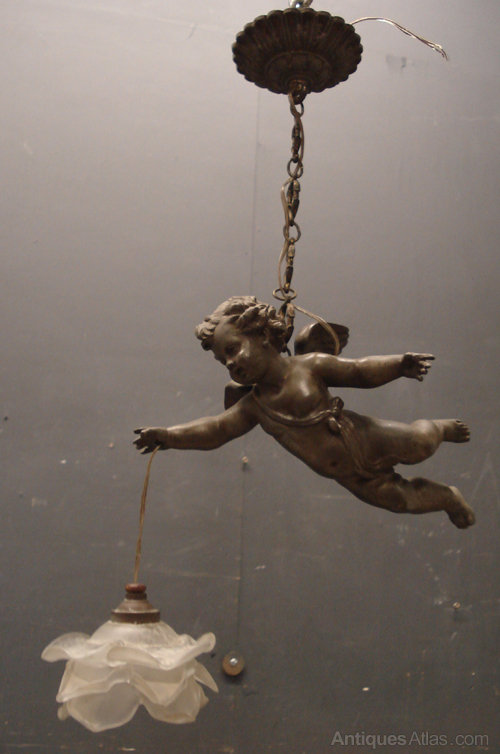 Antiques Atlas Patinated Speltre Cherub Light - Antique Cherub Lamps Antiques Atlas Patinated Speltre Cherub Light - Antique Cherub Lamps
