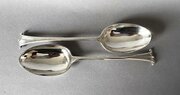 A Pair Of Onslow Pattern Silver Serving Spoons