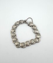 A Lovely Art Deco Silver Panel Link Bracelet