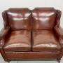 Antique 2 Seater Leather Club Settee