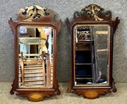 Antique Matched Pair Of Chippendale Style Mirrors