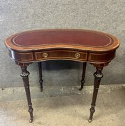 Edwardian Inlaid Kidney Shaped Writing Table