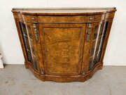 Fine Burr Walnut Credenza Side Cabinet