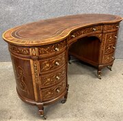 Fine Inlaid Kidney Shaped Desk
