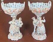 Good Quality Pair Of Porcelain Centre Pieces 