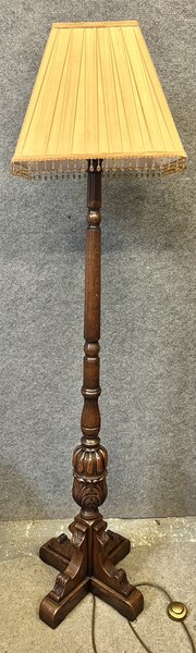 Jacobean Style Oak Standard Lamp