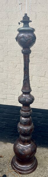 Japanese Meiji Period Bronze Floor Lamp