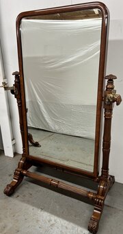 Large Bespoke Quality Mahogany Cheval Mirror