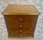 Miniature Victorian Burr Walnut Chest