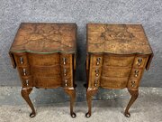 Pair Queen Anne Style Bedside Chests Or Lamp Table