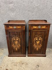 Pair Of Edwardian Inlaid Bedside Cabinets