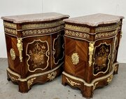 Superb Pair Kingwood, Marquetry & Ormolu Cabinets