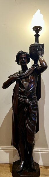 Unusual 19th.C. Large Figural Lamp
