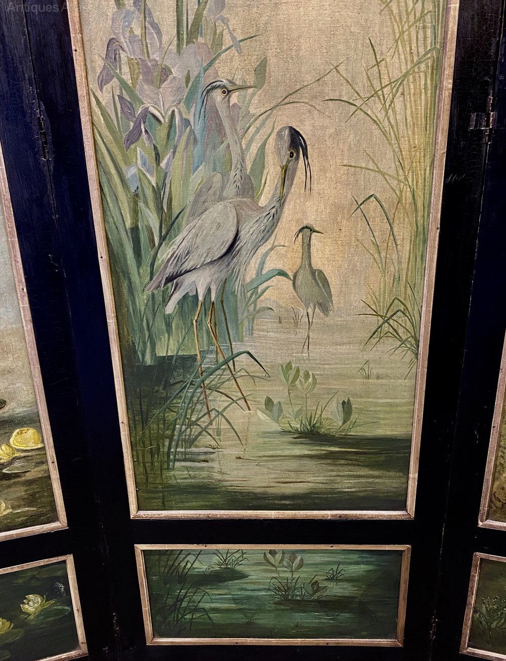 Victorian 3 Fold Oil On Canvas Full Height Screen Antiques Atlas