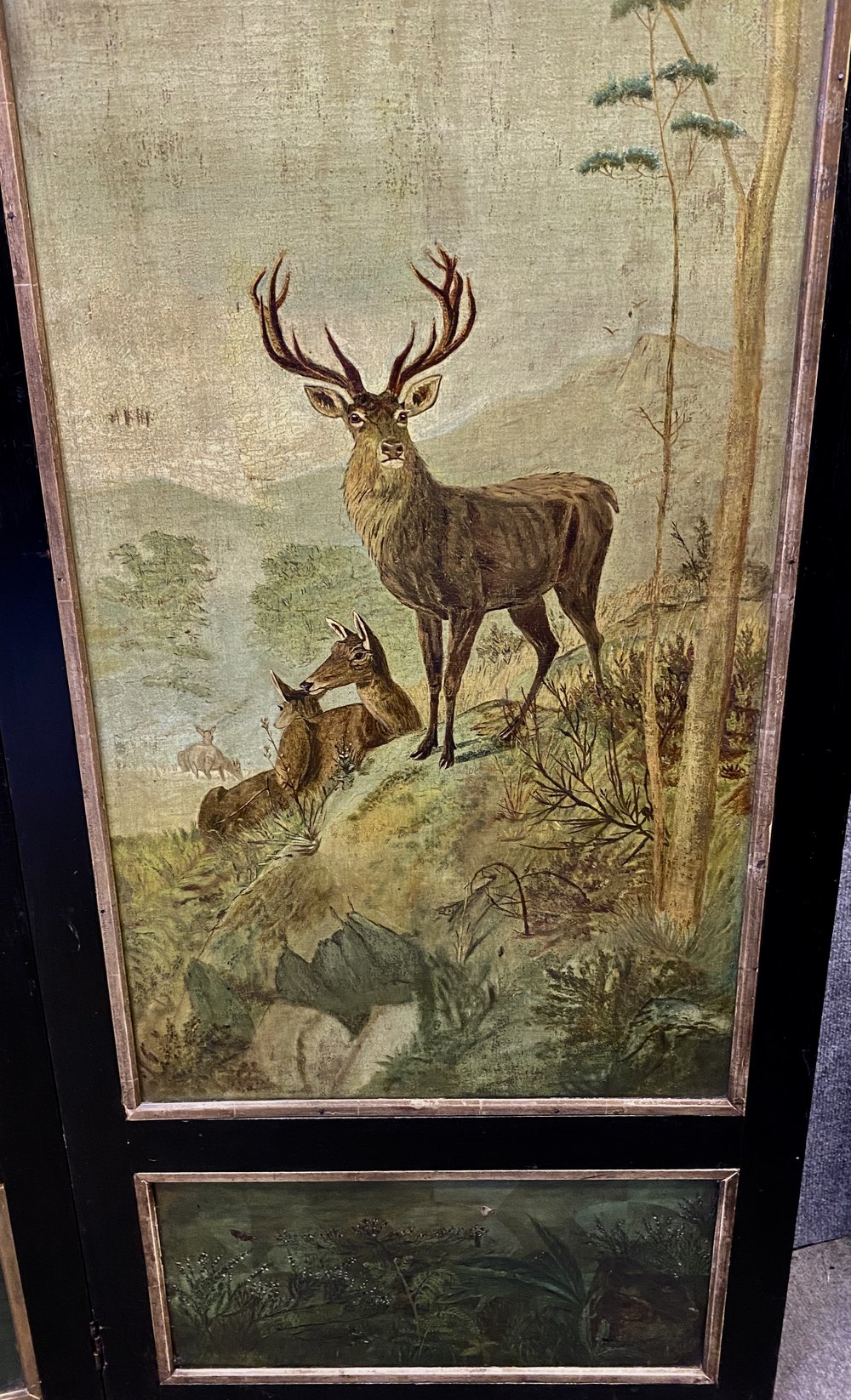 Victorian 3 Fold Oil On Canvas Full Height Screen Antiques Atlas