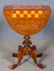 Victorian Burr Walnut Chess Table