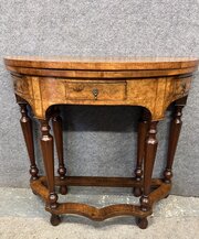 William & Mary Style Burr Walnut Credence Table