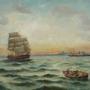 Shipping off Tynemouth Bernard Benedict Hemy
