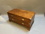 C19th Campaign Low Chest Of Drawers