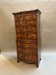 Georgian Revival Walnut Tallboy Chest