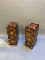 Pair Campaign Bedside Chests