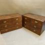 Pair Colonial Campaign  Chest Of Drawers