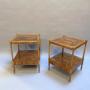 Pair Georgian design burr-yew side tables