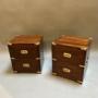 Pair vintage Campaign Bedside Chests