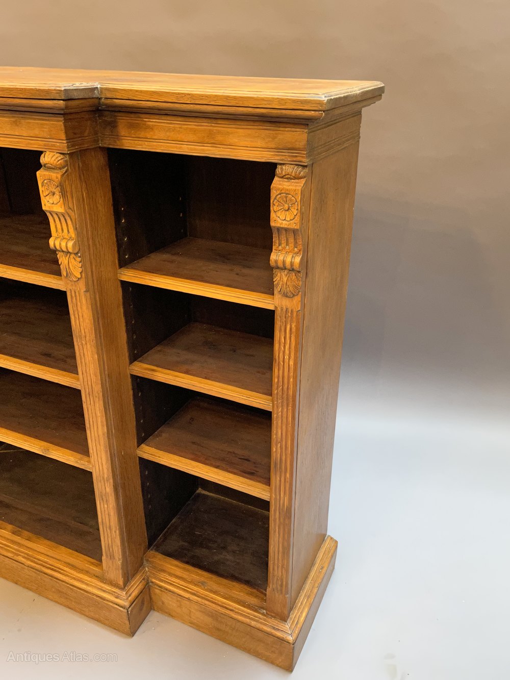 Victorian Oak Breakfront Bookcase Antiques Atlas