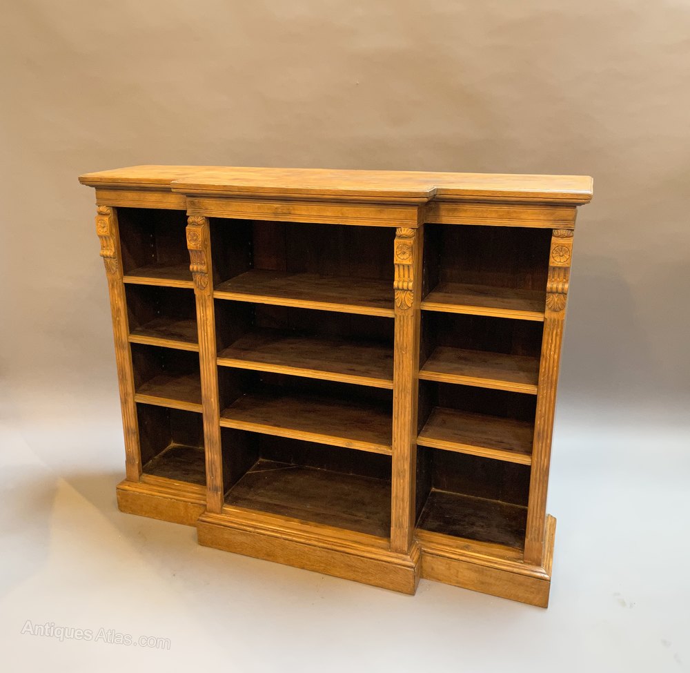 Victorian Oak Breakfront Bookcase Antiques Atlas