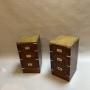 Pair Antique Campaign Bedside Chests
