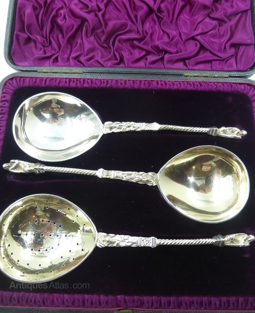 Antiques Atlas Antique Silver Plated Dessert Serving Spoons