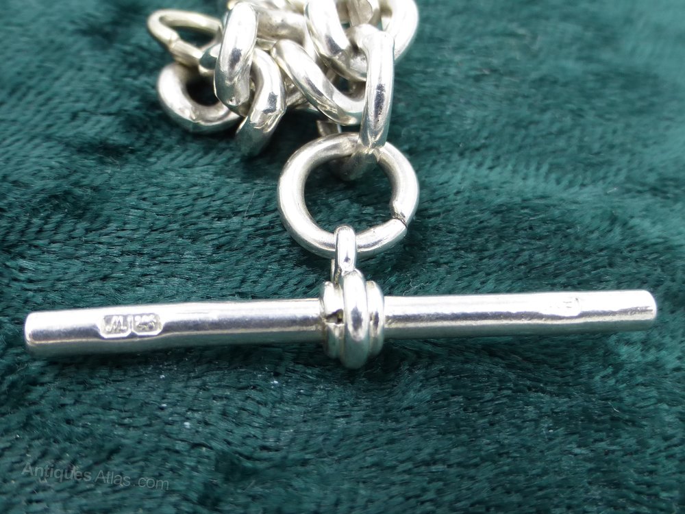 Antiques Atlas Double Silver Albert Pocket Watch Chain Chester 1922