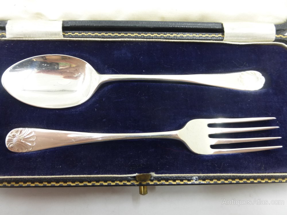 Antiques Atlas Silver Childs Spoon And Fork Set Sheffield 1930