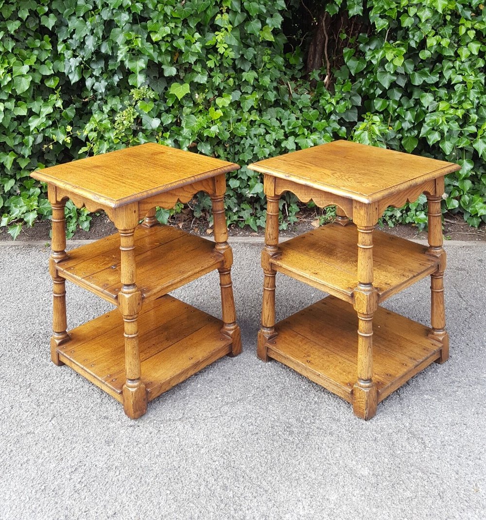 Antiques Atlas Matching Pair Of Oak Side Tables By Tudor Oak