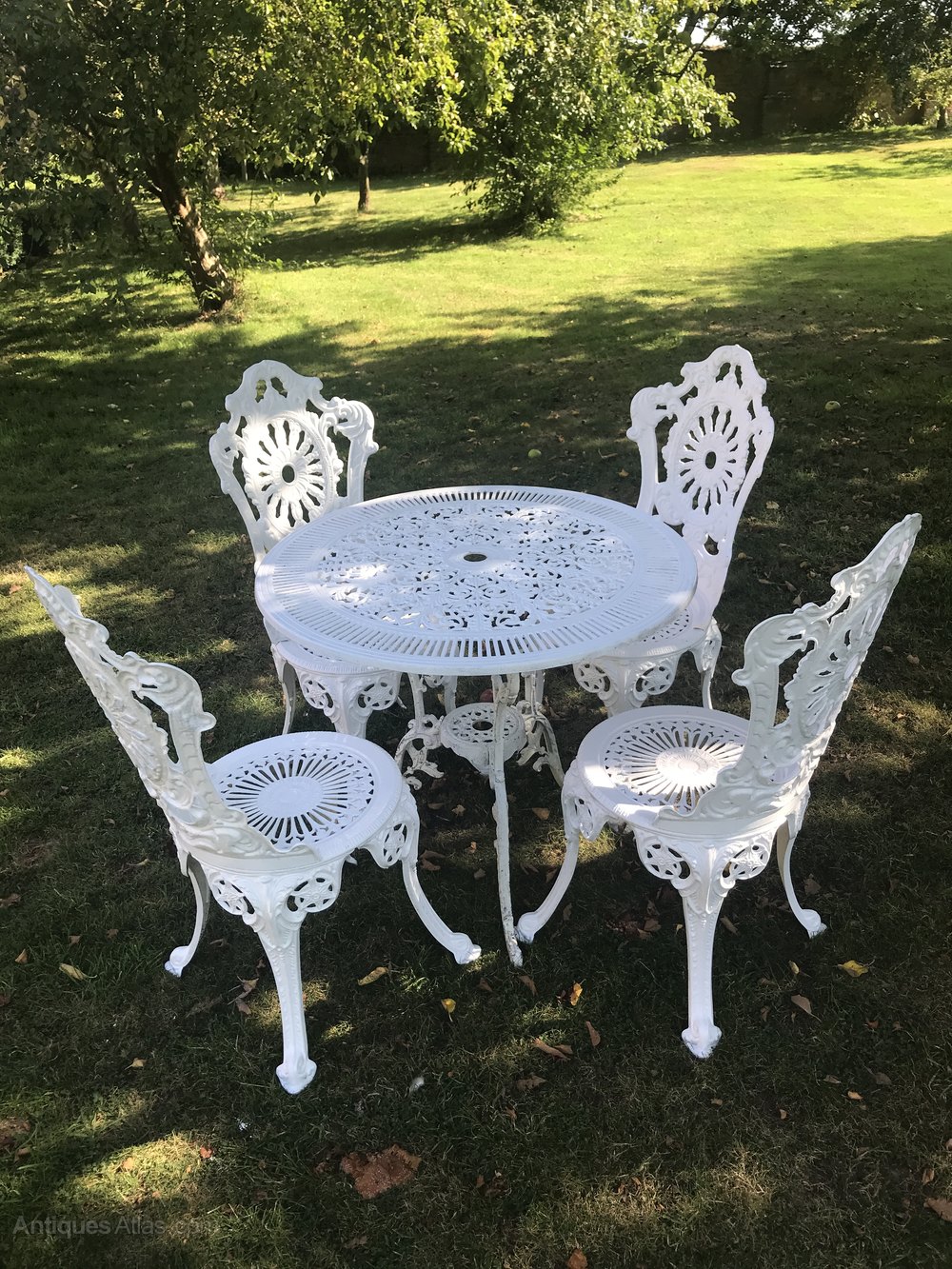 Antiques Atlas Vintage Cast Garden Table& 4 Chairs