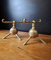 Brass Fire Dogs  By Christopher Dresser