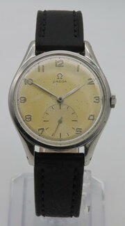 1947 Omega Jumbo Stainless Steel Wristwatch