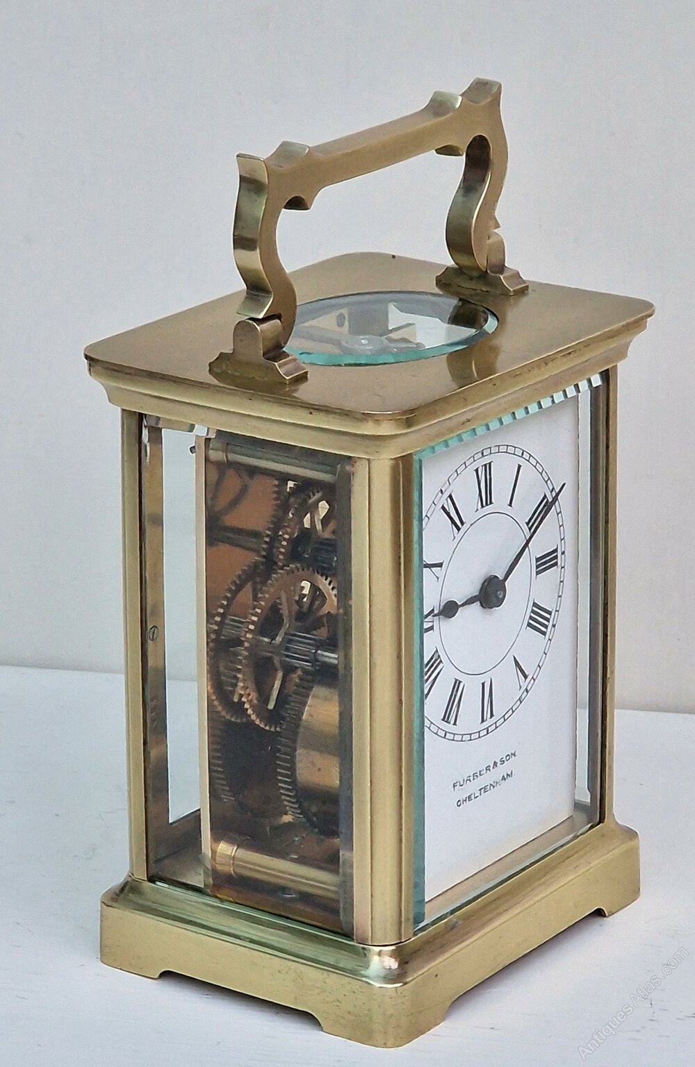 Antiques Atlas - A Brass Carriage Clock, Furber Cheltenham as579a3599