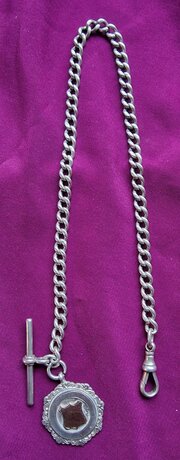 A Silver Pocket Watch Chain