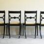 5 Antique Ebonised Dining Chairs