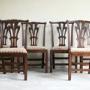 6 Mahogany Chippendale Style Dining Chairs